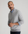 Model is wearing UNTUCKit Belguardo with Diagonal Stripe in Grey.