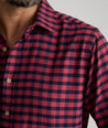 Model is wearing UNTUCKit Flannel Bricco Shirt.