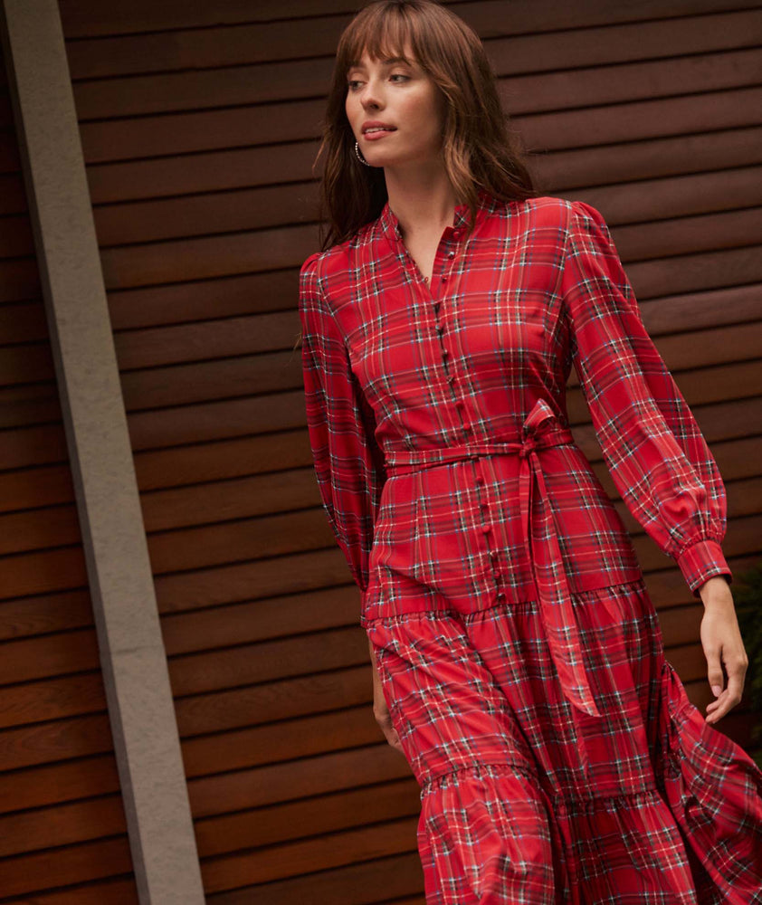 Tartan Plaid Crepe Meredith Dress